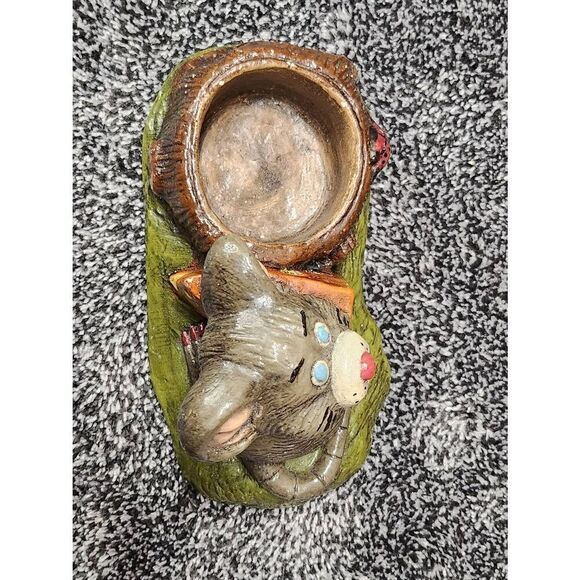 Vintage Chalkware Mouse with Cheese Tealight Candle Holder - Picture 4 of 9